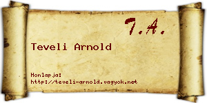 Teveli Arnold névjegykártya